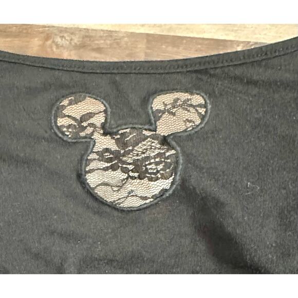 Disney Black White Mickey Mouse Front Scoop Neck Short Sleeve Sleepshirt Dress - Picture 4 of 4